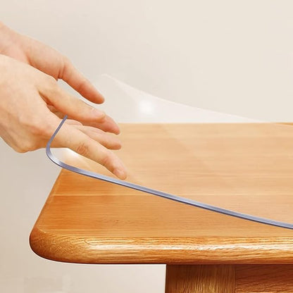 Rectangular 14x20 Inches Waterproof Clear PVC Writing Computer Desk Mat Crytal PVC Table Cover Pads Plastic Table Protector for Coffee Table Dresser TV End Sofa Table Protector Non-Slip Easy Clean