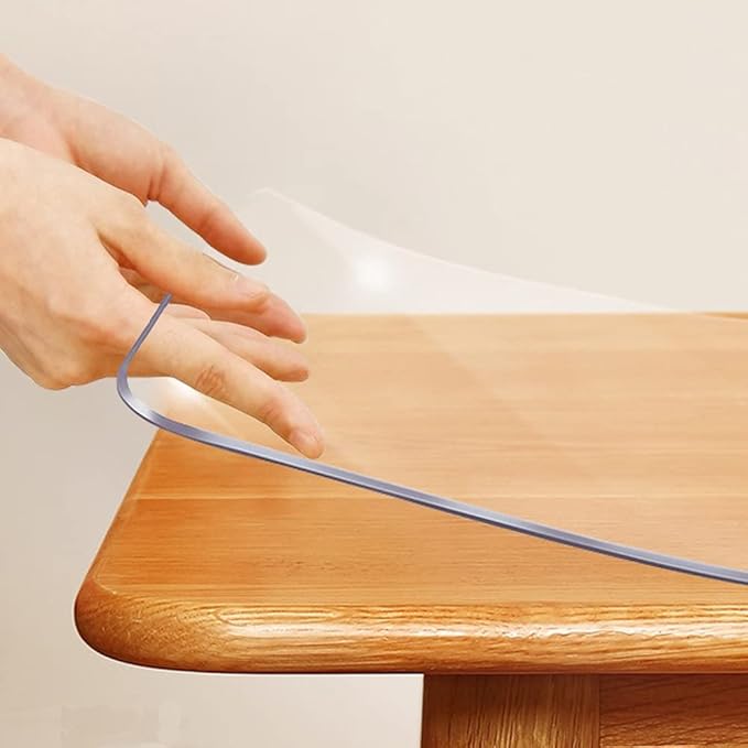 Rectanglar 19x36 in Clear Plastic Table Protector Desk Cover Chair Mat Thicken Transparent Desk Pad Mat Table Cover Protector Table Pad Tablecloth Cloth for Coffee Table Writing Desk Topper Waterproof