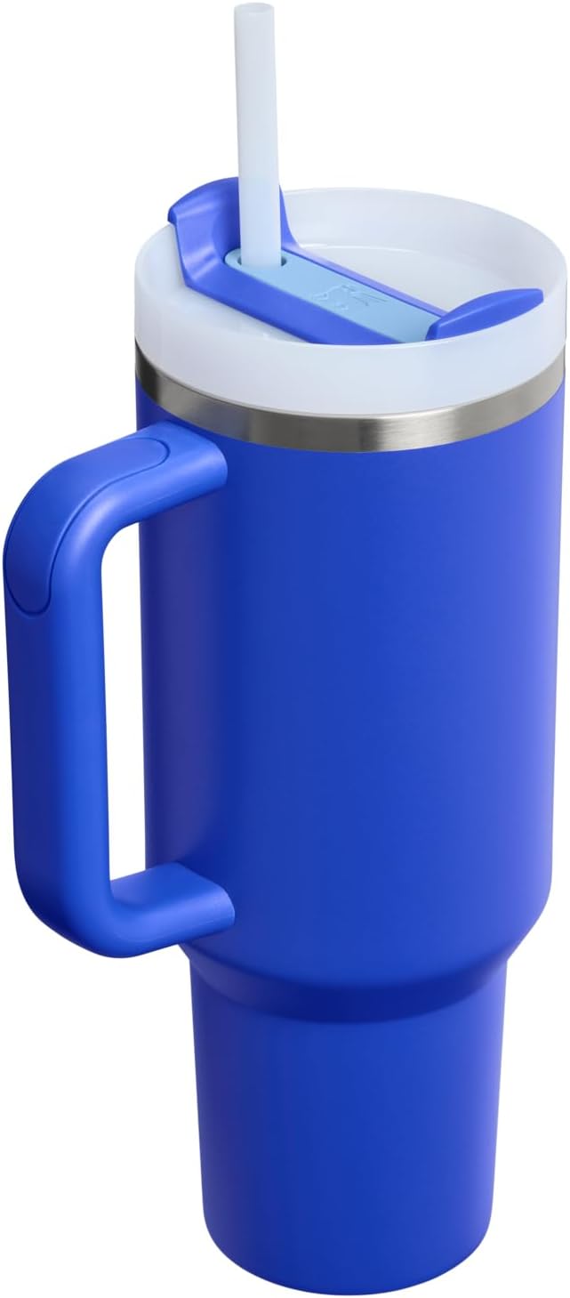STANLEY Quencher H2.0 Flow State Tumbler, 40 oz, Cobalt | Handle and Straw | 3-Position Lid | Cup Holder Compatible for Travel | Insulated Stainless Steel Cup | BPA-Free