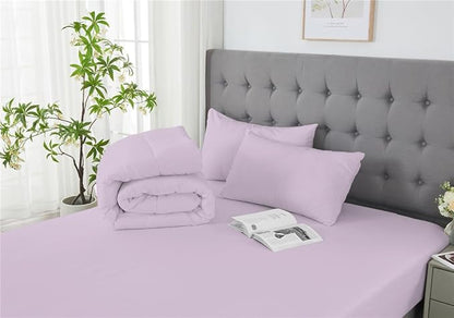 3 Piece Solid Color All Season Bedding Comforter Set Microfiber Soft Lightweight Bedding Set for Kids Teens Adults Room Decor with 1 Comforter and 2 Pillowcases Queen