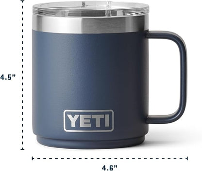 YETI Rambler 10 oz Ceramic Lined Stackable Mug, Vacuum Insulated, Stainless Steel with MagSlider Lid, Seafoam
