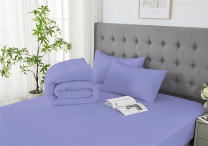 3 Piece Solid Color All Season Bedding Comforter Set Microfiber Soft Lightweight Bedding Set for Kids Teens Adults Room Decor with 1 Comforter and 2 Pillowcases Full