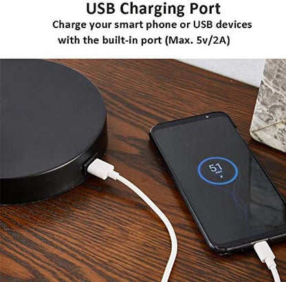 LED Desk Lamp with USB Charging Port, 100% Metal Lamp, 270° Flexible Swivel Arms, Soft White LED Reading Light (2700K), Bedside Reading Lamp, Office Lamp, Table Lamp, UL Listed (Black)