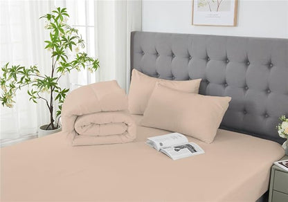 3 Piece Solid Color All Season Bedding Comforter Set Microfiber Soft Lightweight Bedding Set for Kids Teens Adults Room Decor with 1 Comforter and 2 Pillowcases Twin