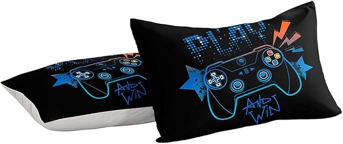 Gaming Comforter for Boys Teen,Game Contoller Bedding Set for Boys Kids,Down Alternative Comforter for All Season,Gamer Home Decor for Boys Comforter Set (Comforter-Game21, Queen)