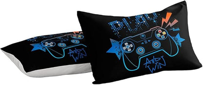Gaming Comforter for Boys Teen,Game Contoller Bedding Set for Boys Kids,Down Alternative Comforter for All Season,Gamer Home Decor for Boys Comforter Set (Comforter-Game21, Queen)