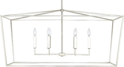 Capital Lighting 837661PN Thea Symmetrical Clear Line Island/Linear Pendant, 6-Light 360 Total Watts, 21" H x 42" W, Polished Nickel
