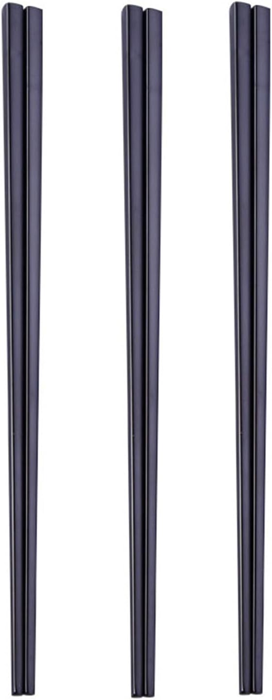 Stainless Steel Chopsticks,Reusable ,Dishwasher Safe , Easy to Use（3 PCS,black）