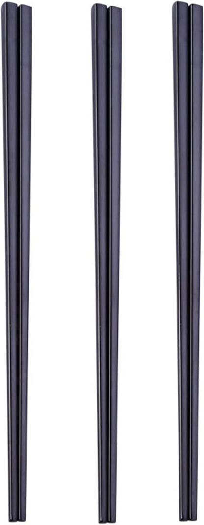Stainless Steel Chopsticks,Reusable ,Dishwasher Safe , Easy to Use（3 PCS,black）