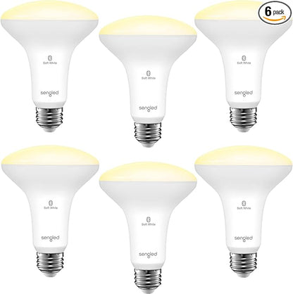 Sengled Smart Flood Light Bulb Bluetooth Mesh, Soft White LED Smart Light Bulbs 60 W Equivalent Bulb BR30 E26 Base, Perfect for Bedroom Living Room, No Hub Required, 6 Pack