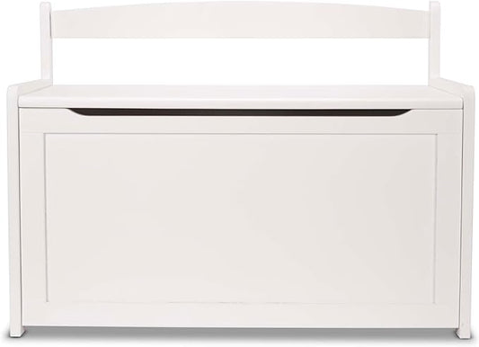 Melissa & Doug Wooden Toy Chest - White Furniture for Playroom - Kids Toy Box, Wooden Storage Organizer, Children's Furniture