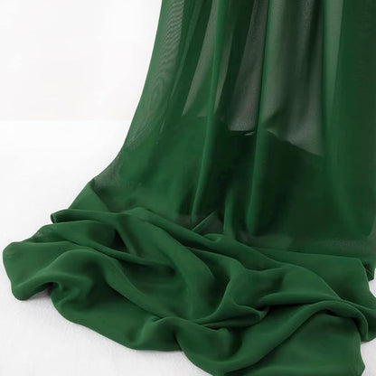 MDS Pack of 10 | Hunter Green | 10ft Chiffon Table Runner 29x120 Inches Long Romantic Rustic Sheer Gauze Runner for Wedding Bridal Shower Birthday Banquets Engagement Spring Easter Boho Decorations