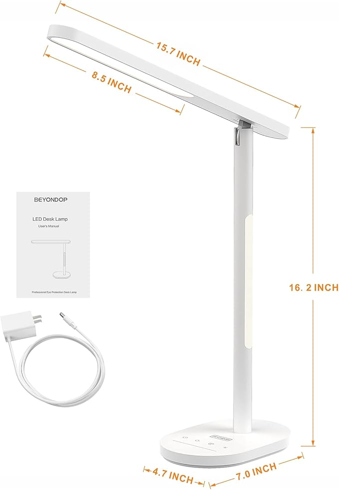 LED Desk Lamp, Eye-Caring Desk Lamps for Home Office,1000Lum Super Bright Dimmable Brightness Desk Light with Night Light & Auto Timer, Table lamp for Reading Studying Working Lamps Dorm Gift
