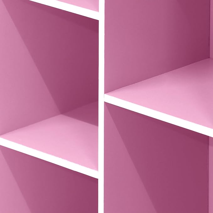 Furinno 5-Cube Reversible Open Shelf, White/Pink 11069WH/PI