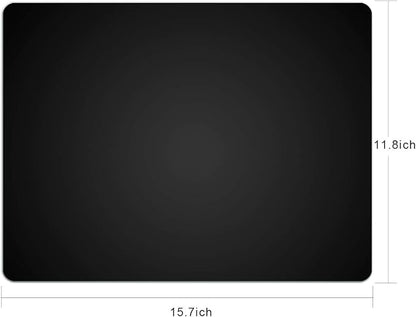 Silicone Placemats, Food-Grade Non-Slip Waterproof, Dining, Stain Resistant, Countertop Protector, Kitchen Counter Mat, Heat Resistant, Baking mat Dishwasher Safe (15.7x11.8Inch-4pack, Black)