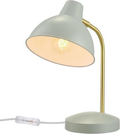 Globe Electric 30289 15" Desk Lamp, Matte Sage Green, Matte Gold Arm, Pivoting Shade, in-Line On/Off Rocker Switch, Home Décor, Lamp for Bedroom, Home Office Accessories, Desk Lamps for Home Office