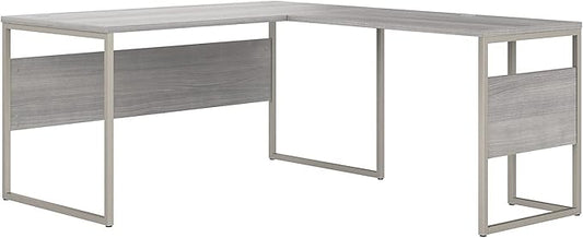 Bush Business Furniture Hybrid 60-inch L-Shaped Table Desk, Platinum Gray (HYB027PG)
