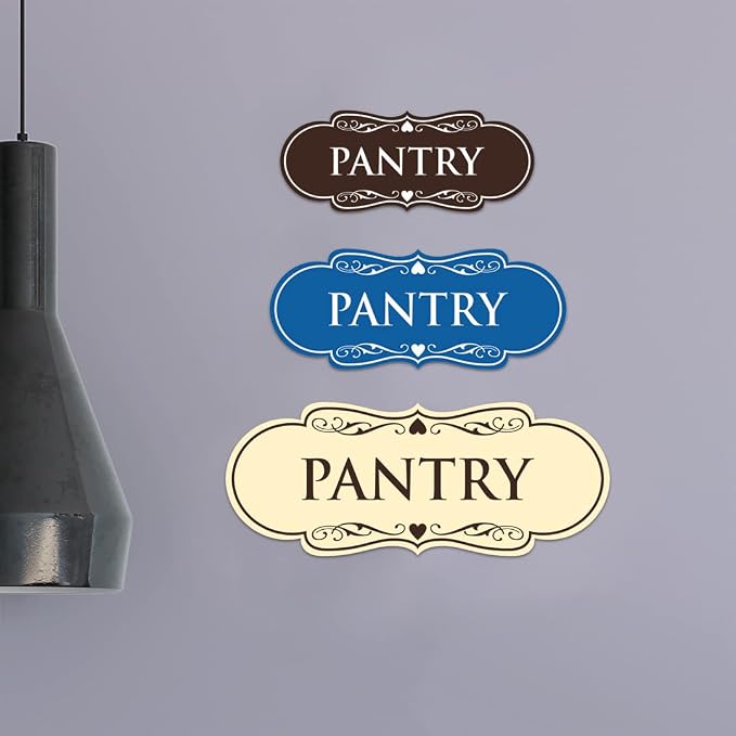 Designer Pantry Sign (Brushed Silver) - Large (5 Pack)