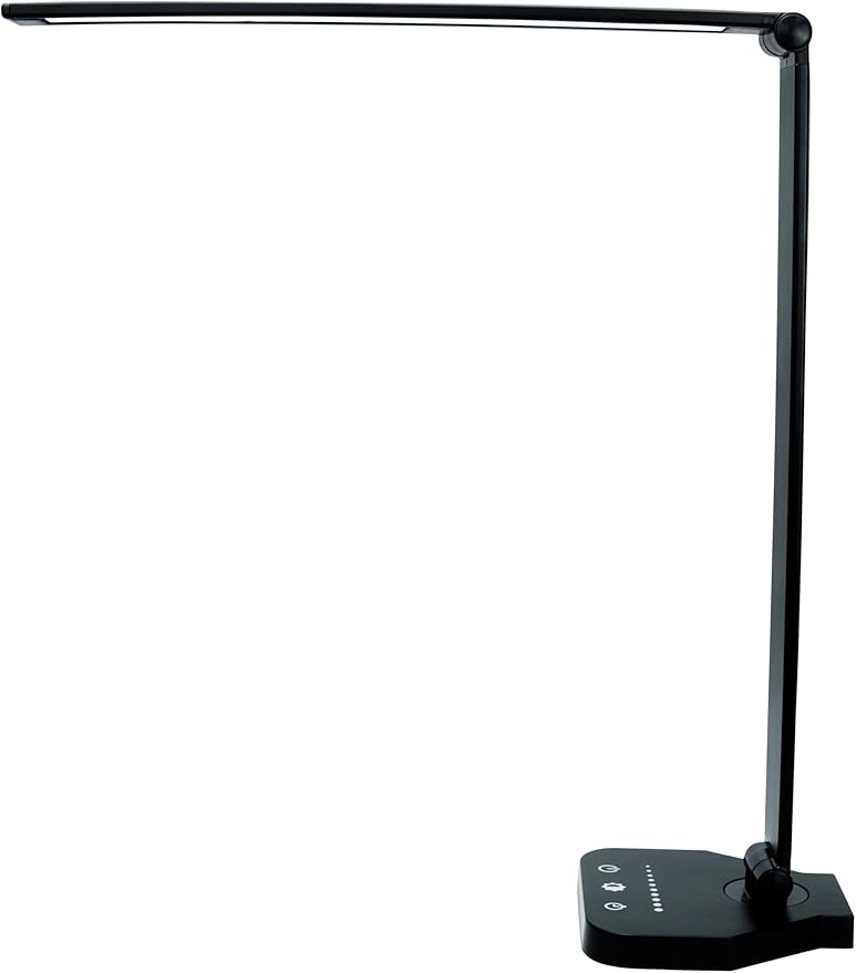 LED Desk Lamp Dimmable Table Reading Lamp with USB Charging Port, 5 Lighting Modes, Sensitive Control, 30/60 Minutes Auto-Off Timer, Eye-Caring Office Lamp (Black)