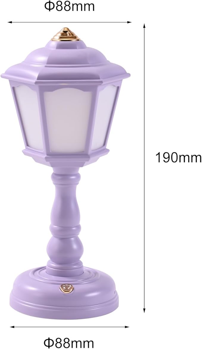Mini Desk lamp Vintage, LED Desk Lamp Dimmable Table Lamp Reading Lamp with USB Charging Port, Sensitive Control, Eye-Caring Office Lamp,Very beautiful decorative desk lamp (Purple)