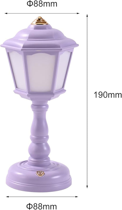 Mini Desk lamp Vintage, LED Desk Lamp Dimmable Table Lamp Reading Lamp with USB Charging Port, Sensitive Control, Eye-Caring Office Lamp,Very beautiful decorative desk lamp (Purple)