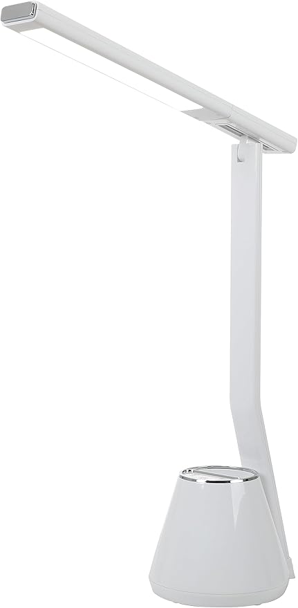 Folding Mini Desk Lamp - Dimmable Touch Control 8W LED Portable Light - Foldable 17.67" H Table Top Lamps for Office Home & Travel, White