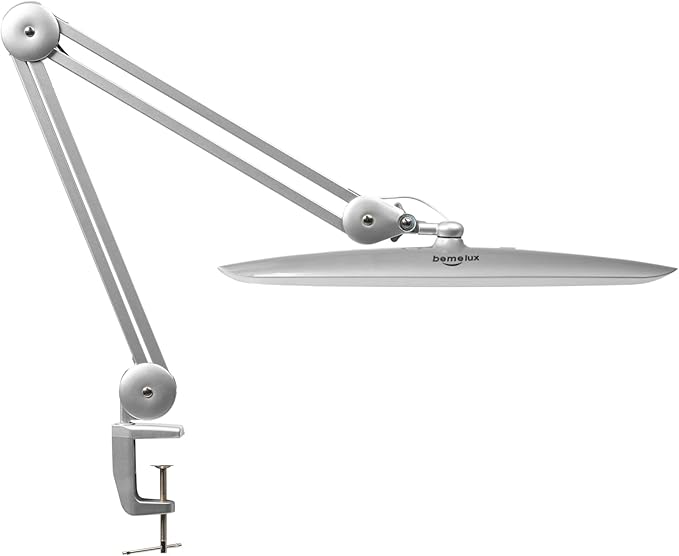 LED Desk Lamp with Clamp, Dimming Task Lamp for Reading Desktop Office Workbench Table Architect Sewing Study Home Craft, Bright 117PCS LEDs, 2200 Lumens 20 Inch Metal Swivel Arm Work Lamp