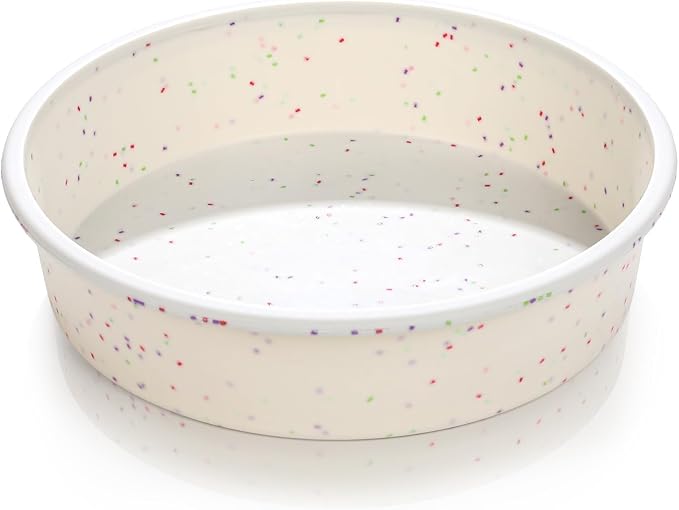 Vinino 10 Inch Round Cake Pan with Stainless Steel Frame | Perfect for Cheesecake, Layer Cakes & Desserts, Food Grade Silicone, Nonstick Surface, Easy Release and Cleanup