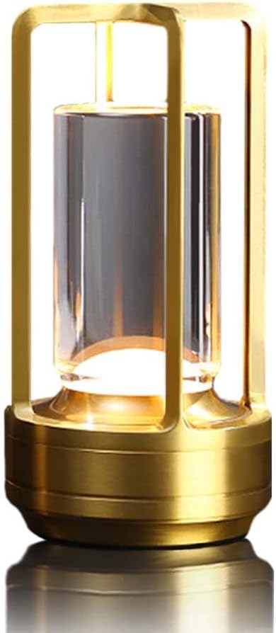 Portable Metal Desk Lamp,Cordless LED Table Lamp,Touch Control Rechargeable Lamp,3-Levels Brightness Room Decor Desk Lamp,Bedside Lamp,Night Light (Light Gold)