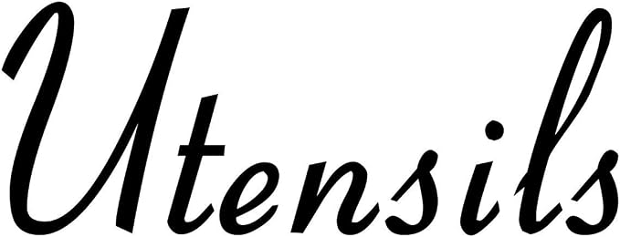 Utensils 4.5w x 1.75h Label | Kitchen Pantry Organization | Die Cut Vinyl Decal | Black Retro Font (Sticker Only)