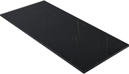 Kaboon Universal Tabletop40 x18, Solid One-Piece Melamine Table Top, Double Desk L-Desk Floating Desk DIY, Home and Office,Cloud Atlas/Black Marble