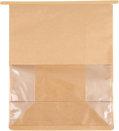 Restaurantware Kraft Paper Cotton Tin Tie Bag, 100 Pack