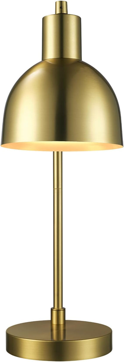 Globe Electric 61000058 18" Desk Lamp, Matte Brass Finish, Matte Black Metal Shade, Pivot Joint, On/Off Rotary Switch on Socket, E26 Base Bulb, Lamp for Living Room, Home Office