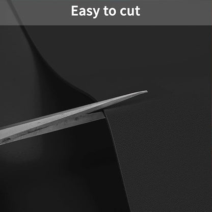 Leather Table Mat - 36x78 Inch Waterproof Easy to Clean Can Conceal Flaws Protector The Table Top from Scratches Used for Dining (Black+Black 36x78)