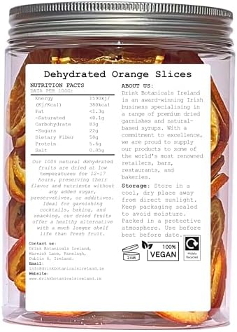 Edible Dried Mixed Flowers & Orange Slices Bundle, 100% Natural Garnish for Cocktails, Tea, Cake Decoration & Desserts, PET Jars, 7.05 oz Total