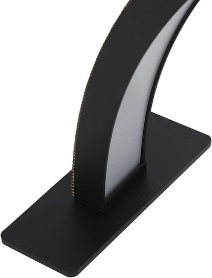 Dioche Half Moon LED Desk Lamp, 25W Black 3000K‑6000K Rhinestone Half Moon Desktop LED Lamp for Nail Art, Tattoo 100‑240V (US Plug)