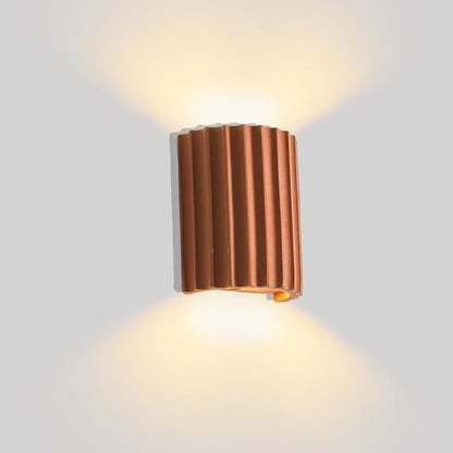 LightInTheBox Modern LED Wall Sconce Minimalist Resin Wall Light Nordic Style Half-Cylinder Tree Root Desgin Up and Down Light for Stairs Hallway Bedroom (Orange)