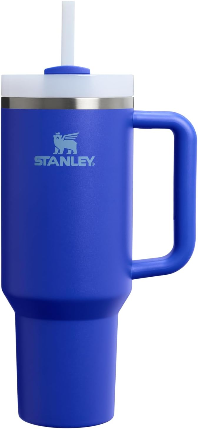 STANLEY Quencher H2.0 Flow State Tumbler, 40 oz, Cobalt | Handle and Straw | 3-Position Lid | Cup Holder Compatible for Travel | Insulated Stainless Steel Cup | BPA-Free