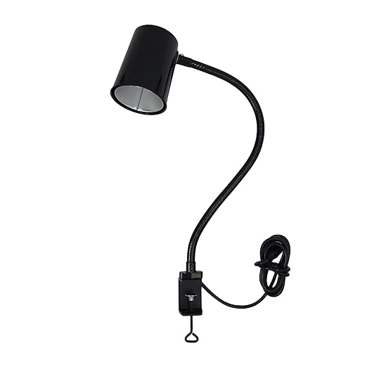 MOFFATT LED Desk Lamp with Clamp, 24" Articulating Flexible Gooseneck Arm, Ultra Bright Mountable LED Task Light, Work Lamp, 12 Watts, 1690 Raw Lumens, 95031, Black (Made in USA)