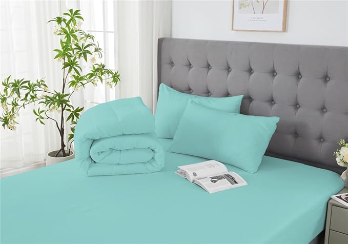 3 Piece Solid Color All Season Bedding Comforter Set Microfiber Soft Lightweight Bedding Set for Kids Teens Adults Room Decor with 1 Comforter and 2 Pillowcases Twin
