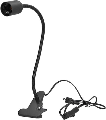 E27/E26 Clip Desk Lamp Light Socket, Desk Light Adapter Eye 360 ° Flexible Gooseneck Clip Light Bulb Holder for Desk Office Clamp Light Bulb Stand with On/Off Switch(#1)