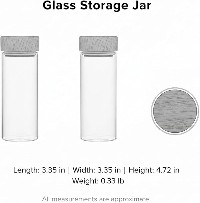 Home Organizers Glass Canister with Acacia Wood Lid, Borosilicate Jar for Coffee Tea Sugar Dry Goods Pantry Storage