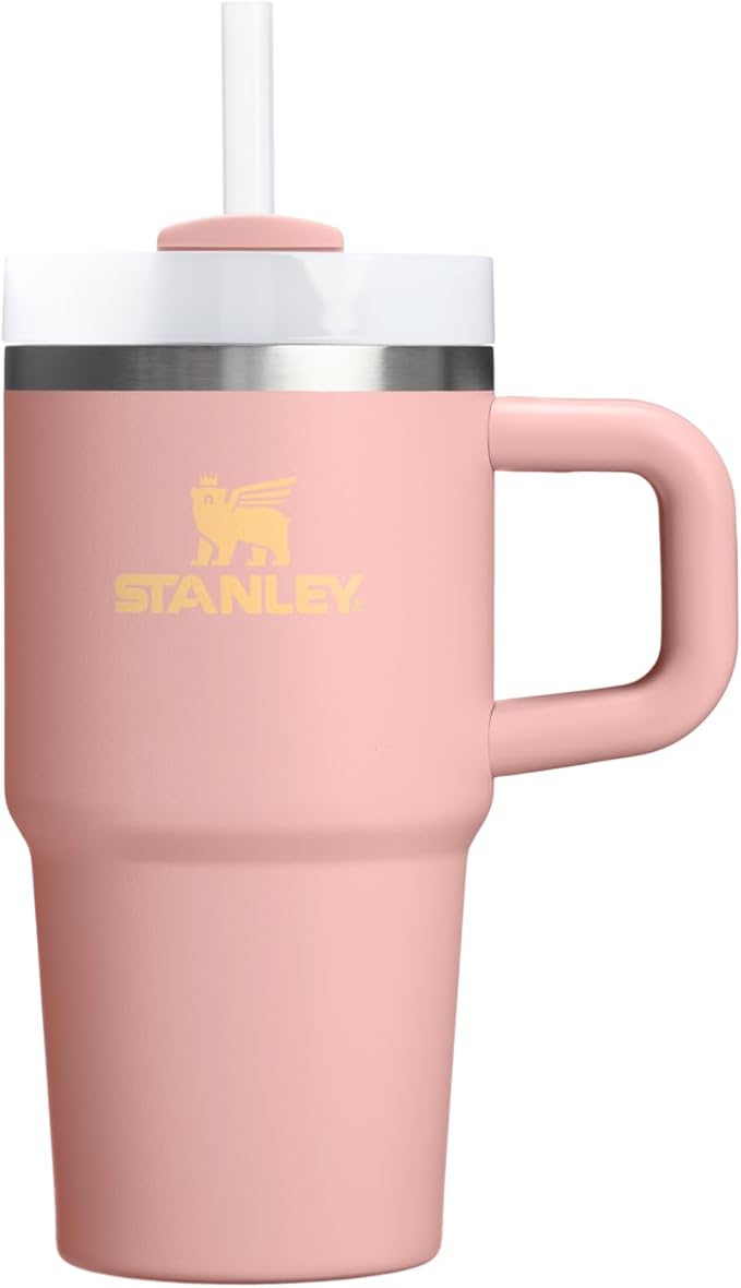STANLEY Quencher H2.0 Flow State Tumbler, 20 oz, Peach Rose | Handle and Straw | 3-Position Lid | Cup Holder Compatible for Travel | Insulated Stainless Steel Cup | BPA-Free
