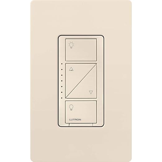 Lutron Caseta Original Smart Dimmer Switch (Lutron Smart Hub Required), for LED Lights, 150 Watt, Single-Pole/3-Way, No Neutral Required, PD-6WCL-LA 6-PACK, Light Almond, 6 Pack