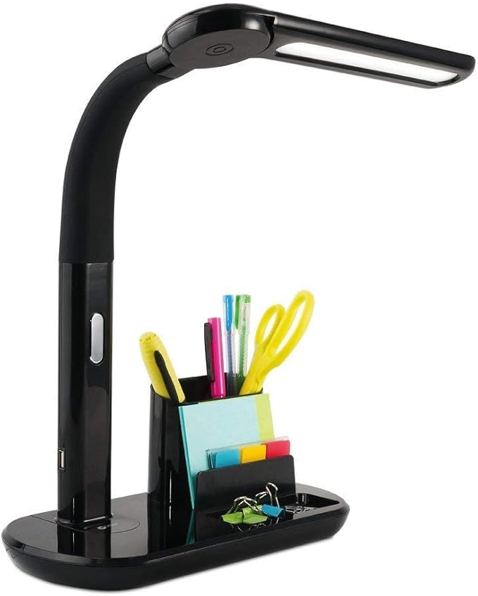OttLite LED Pivoting Bankers Lamp with USB Charging Port
