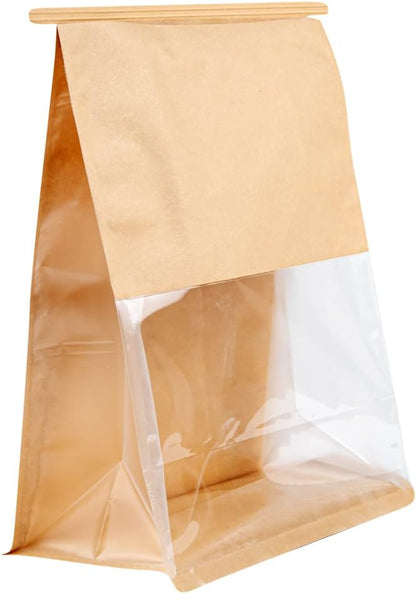 Restaurantware Kraft Paper Cotton Tin Tie Bag, 100 Pack