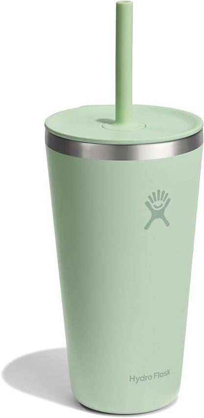 Hydro Flask All Around Tumbler Straw Lid, Insulated Travel Mug, Stainless Steel Coffee Cup 28 Oz Aloe