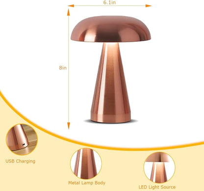 Portable Metal Desk Lamp,3-Color Touch Control, Rechargeable Battery - Ideal Bedside Lamp for Bedroom Nightstand