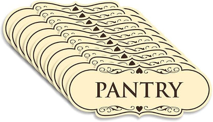 Designer Pantry Sign (Ivory/Dark Brown) - Medium (10 Pack)