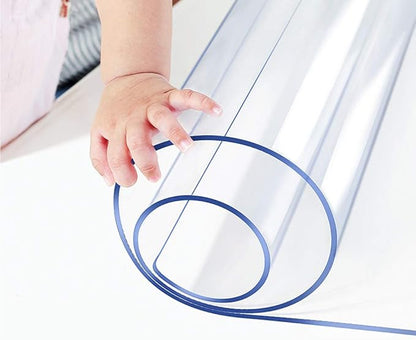 PVC Tablecloth Cover Clear Plastic Table Protector Transparent Vinyl Table Cloths Water Rresistant Wipeable Furniture Topper Pad for Bench Entryway Coffee Bedside Desk Mat Rectangle 6 Foot 18X72 Inch